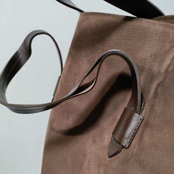 Castor & Pollux Handcrafted Brown Leather Tote Bag With Sturdy Handles - Picture 6 of 13